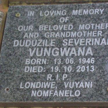 VUNGWANA Duduzile Severinah 1946-2013