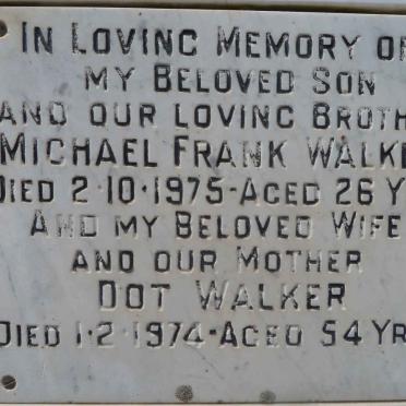 WALKER Michael Frank -1975 &amp; Dot -1974