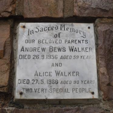 WALKER Andrew Bews -1956 &amp; Alice -1986