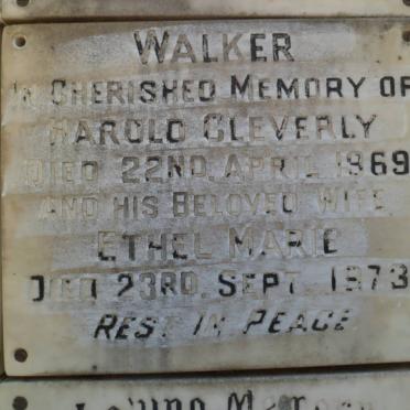 WALKER Harold Cleverly -1969 &amp; Ethel Marie -1973