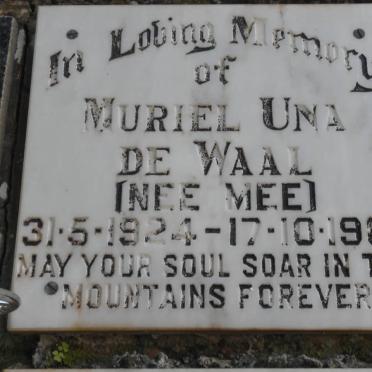WAAL Muriel Una, de nee MEE 1924-1988