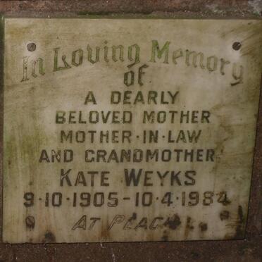 WEYKS Kate 1905-1984