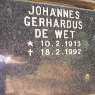 WET Johannes Gerhardus, de 1913-1992
