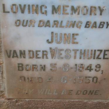 WESTHUIZEN June, van der 1949-1950