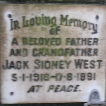 WEST Jack Sidney 1916-1981