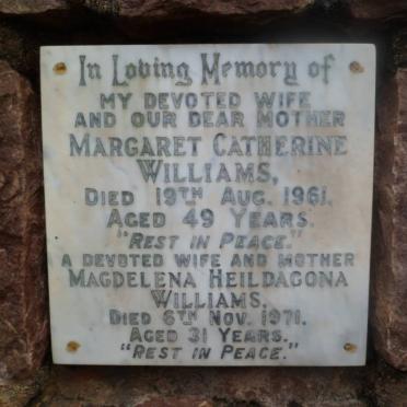 WILLIAMS Margaret Catherine -1961 :: WILLIAMS  Magdelena Heildagona -1971