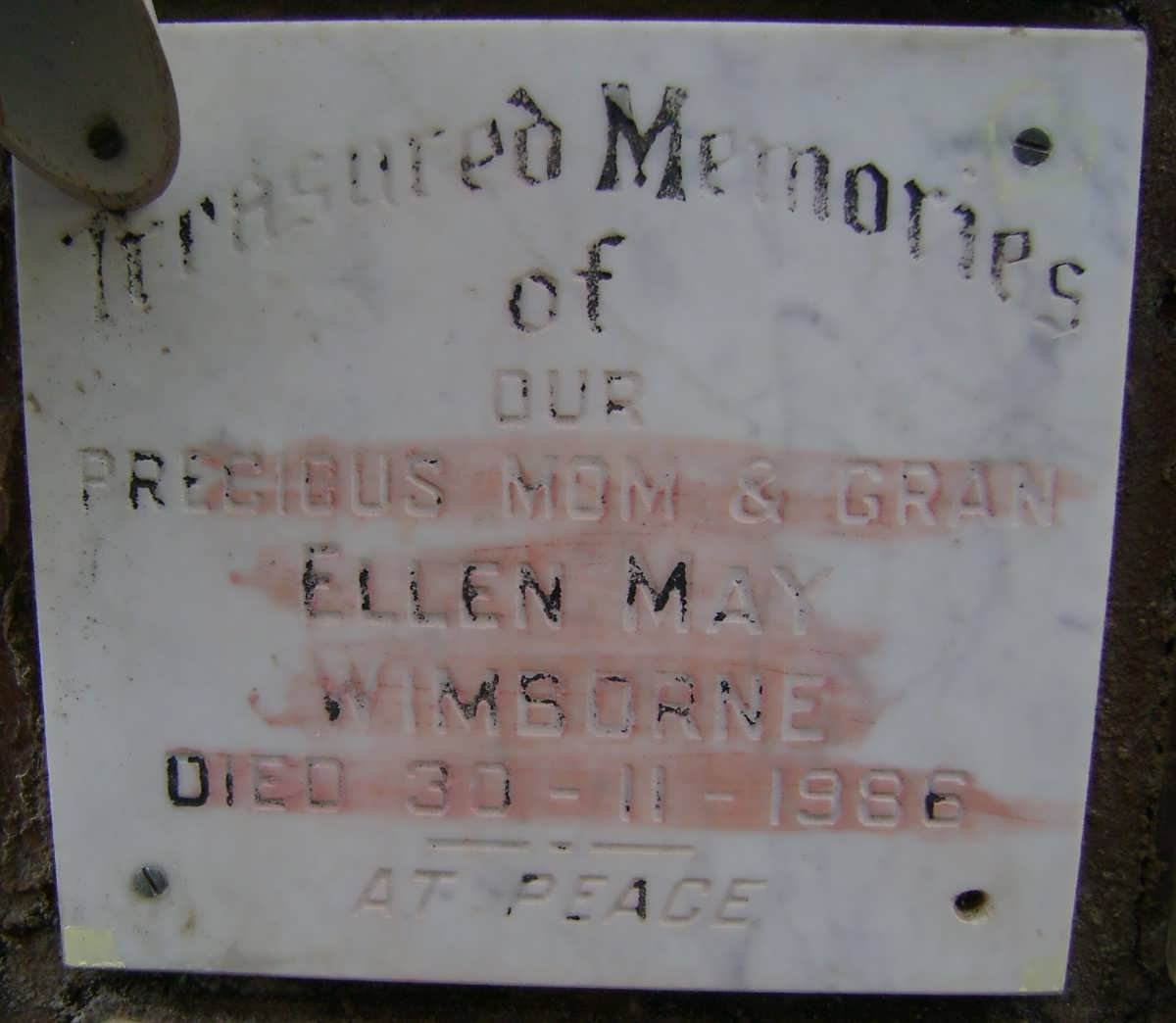 WIMBORNE Ellen May -1986