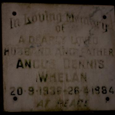WHELAN Angus Dennis 1936-1984