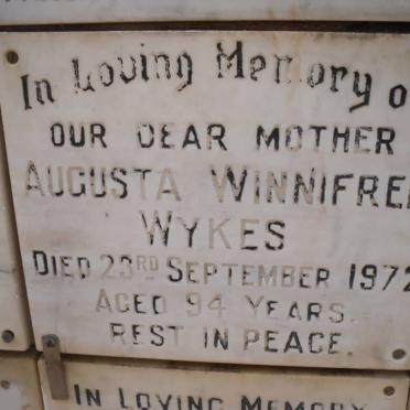 WYKES Augusta Winnifred -1972