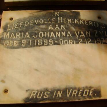 ZYL Maria Johanna, van 1899-1976