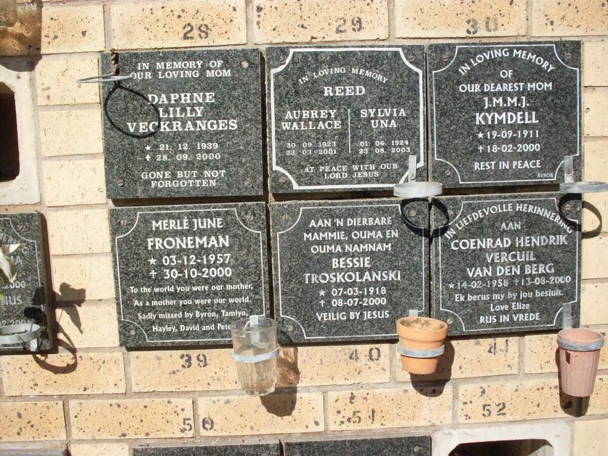 BERG, van den :: FRONEMAN :: KYMDELL :: REED :: TROSKOLANSKI :: VECKRANGES