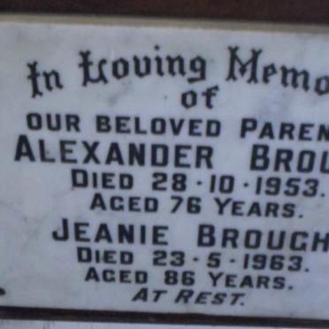 BROUGH Alexander -1953 &amp; Jeanie -1963