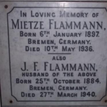 FLAMMANN J.F. 1884-1940 &amp; Mietze 1897-1936