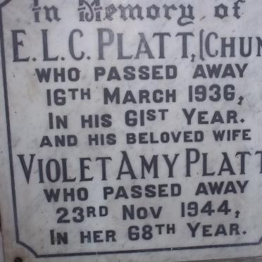PLATT Edward Laurence Challinor -1936 &amp; Violet Amy -1944