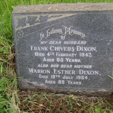 DIXON Frank Chivers -1947 &amp; Marion Esther -1964