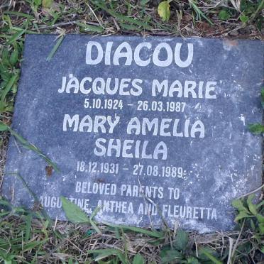 DIACOU Jacques Marie 1924-1987 &amp; Mary Amelia Sheila 1931- 1989