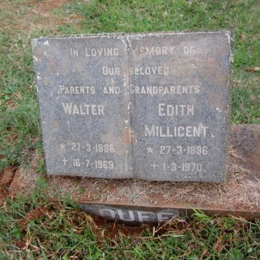 DUFF Walter 1886-1969 &amp; Edith Millicent 1896-1970