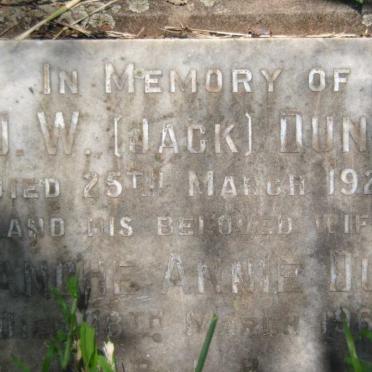 DUNN J.W. -1929 &amp; Blanche Annie -1962