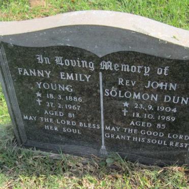 DUNN John Solomon 1904-1989 :: YOUNG Fanny Emily 1886-1967