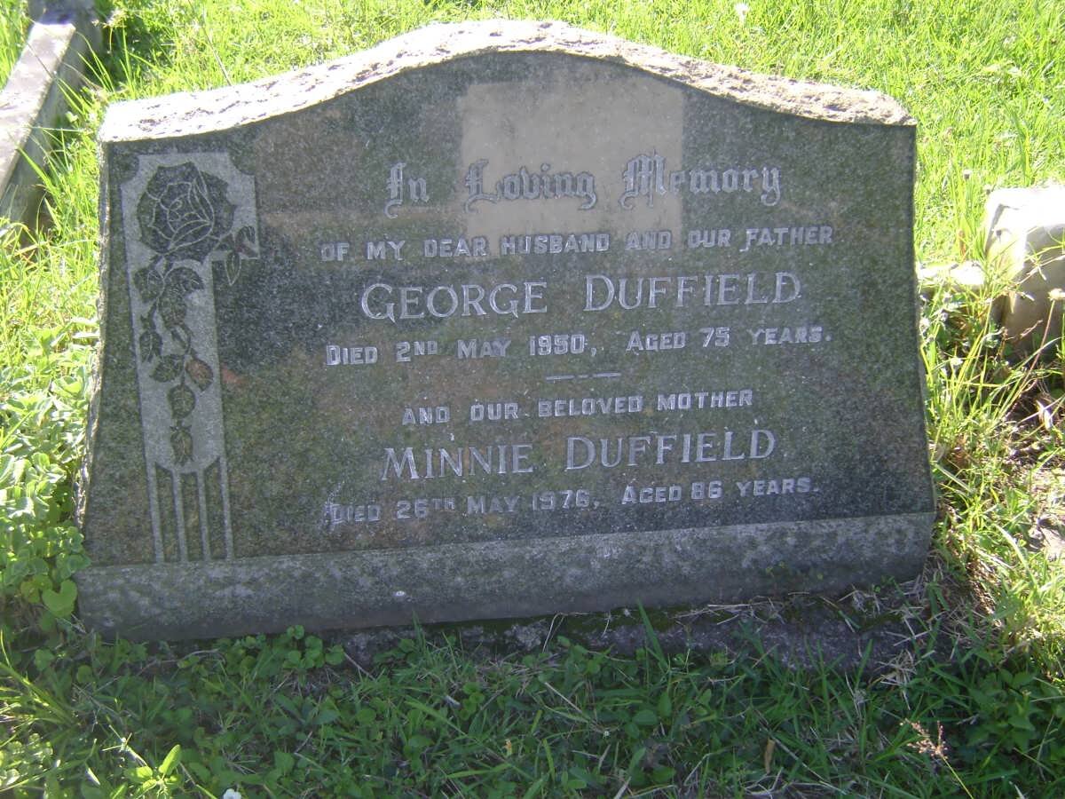 DUFFIELD George -1950 &amp; Minnie -1976