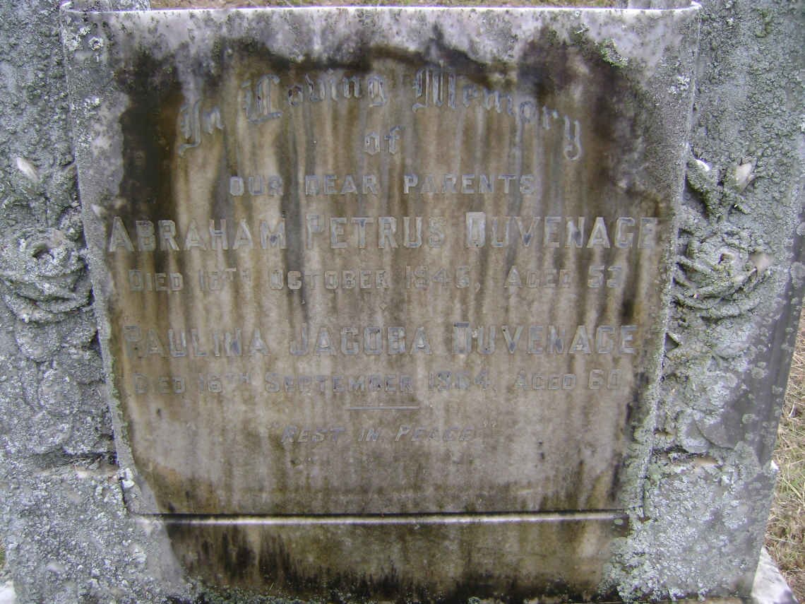 DUVENAGE Abraham Petrus -1946 &amp; Paulina Jacoba -1964
