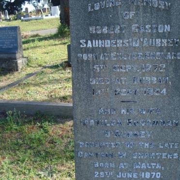 D'AUBREY Robert Gaston Saunders 1872-1924 &amp; Matilda Susannah 1870-1956