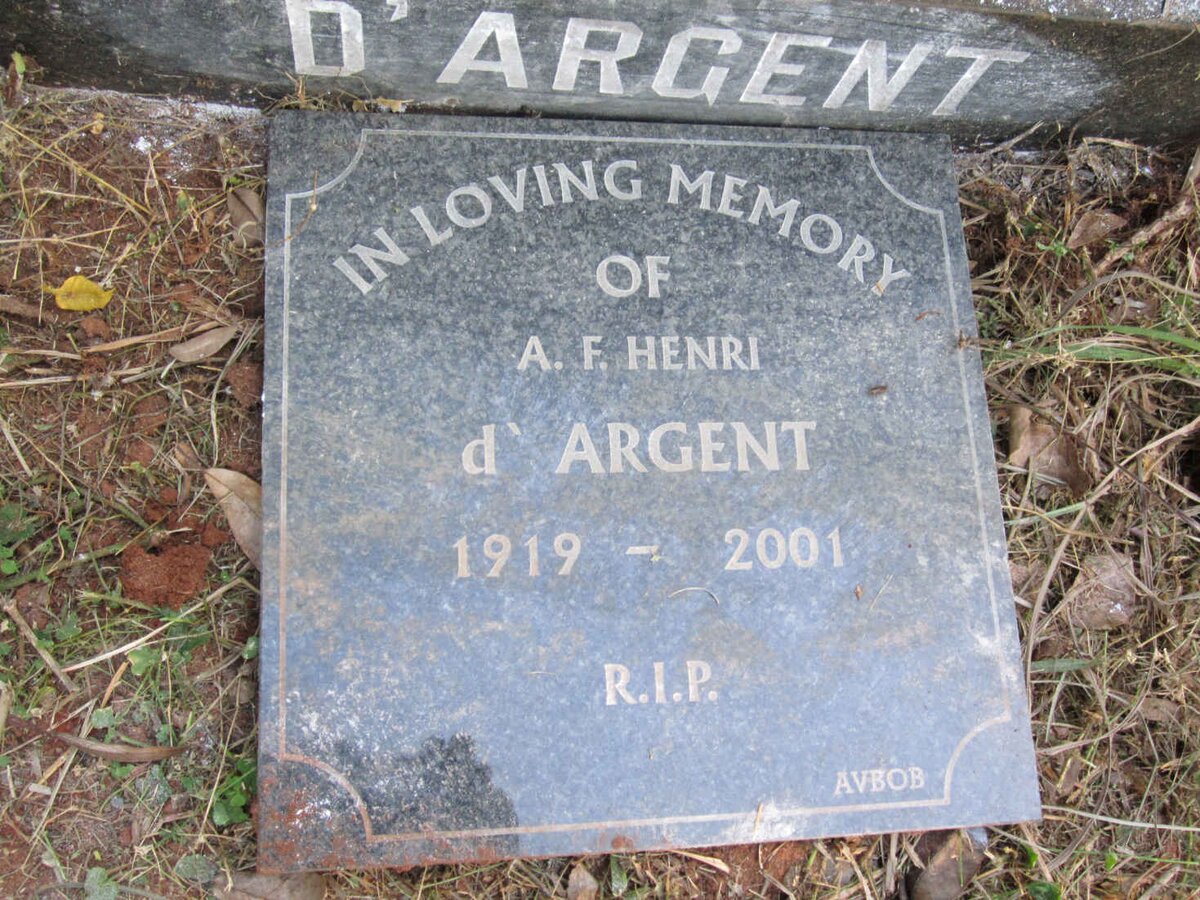D'ARGENT A.F. Henri 1919-2001