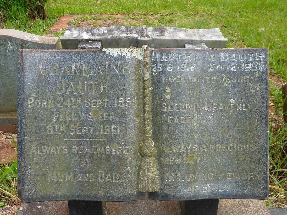 DAUTH Charmaine 1956-1961 :: DAUTH Martha M. 1918-1990