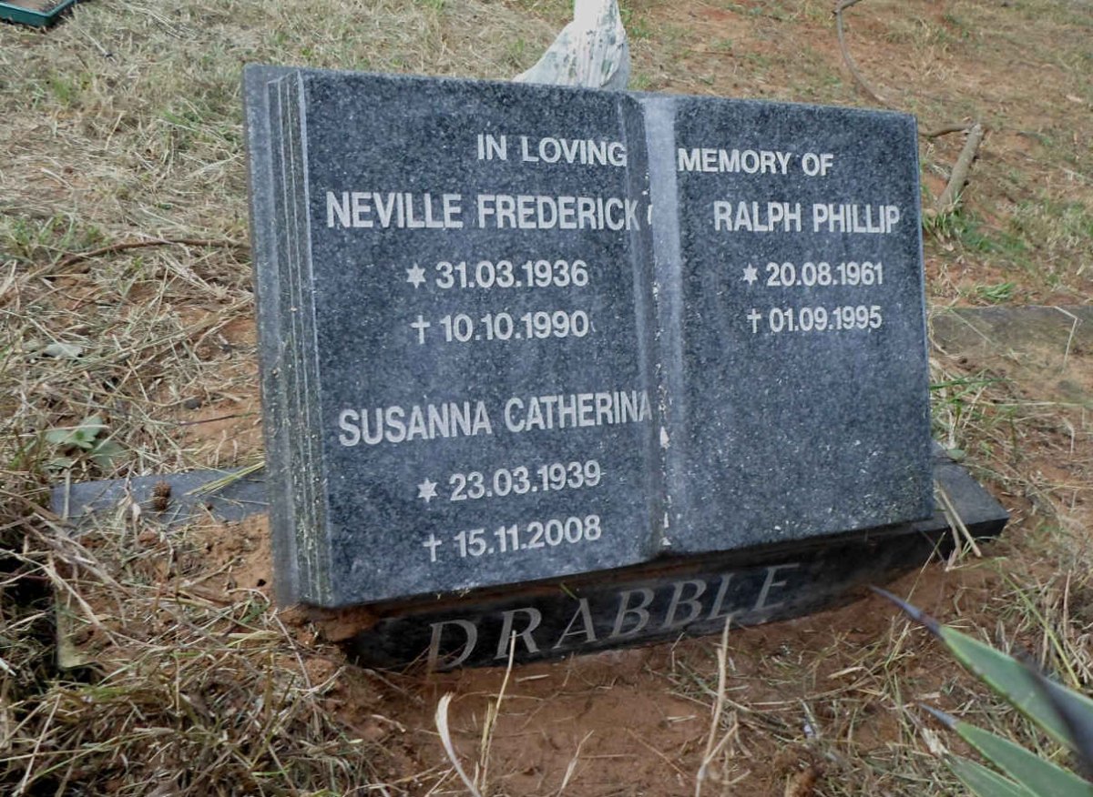 DRABBLE Neville Frederick 1936-1990 &amp; Susanna Catherina 1939-2008 :: DRABBLE Ralph Phillip 1961-1995