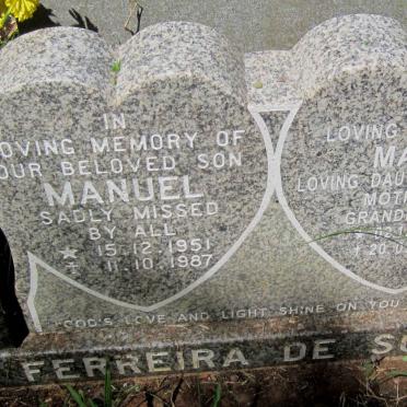 DE SOUZA Manuel, FERREIRA 1951-1987 :: FERREIRA DE SOUZA Maria 1949-2006