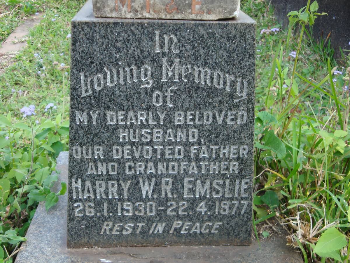 EMSLIE Harry W.R. 1930-1977