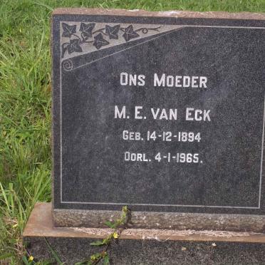 ECK M.E., van 1894-1965