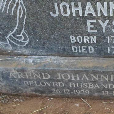 EYSELE Arend Johannes 1929-1994 :: EYSELE Johann Andre 1955-1989