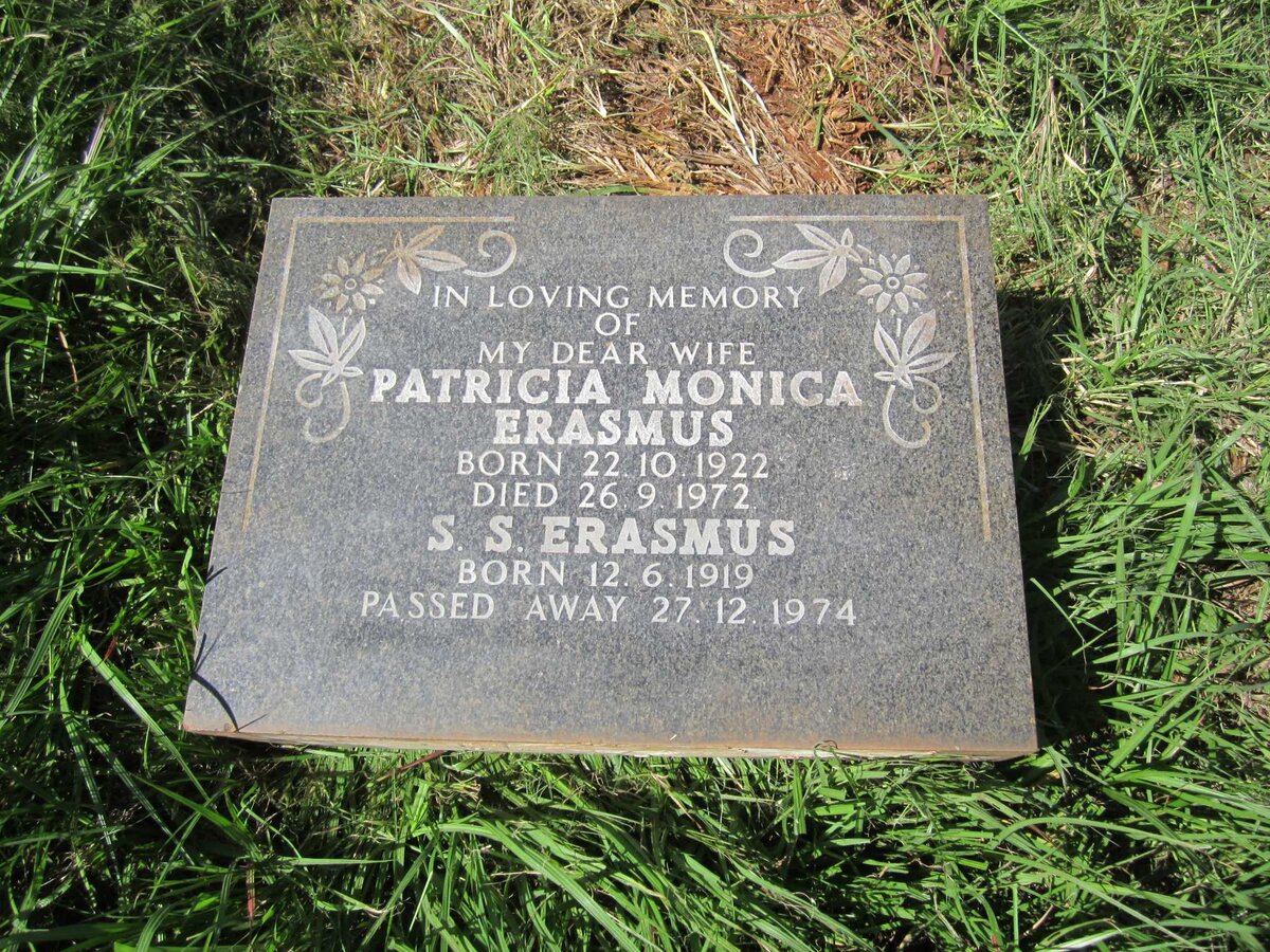 ERASMUS S.S.1919-1974 &amp; Patricia Monica 1922-1974