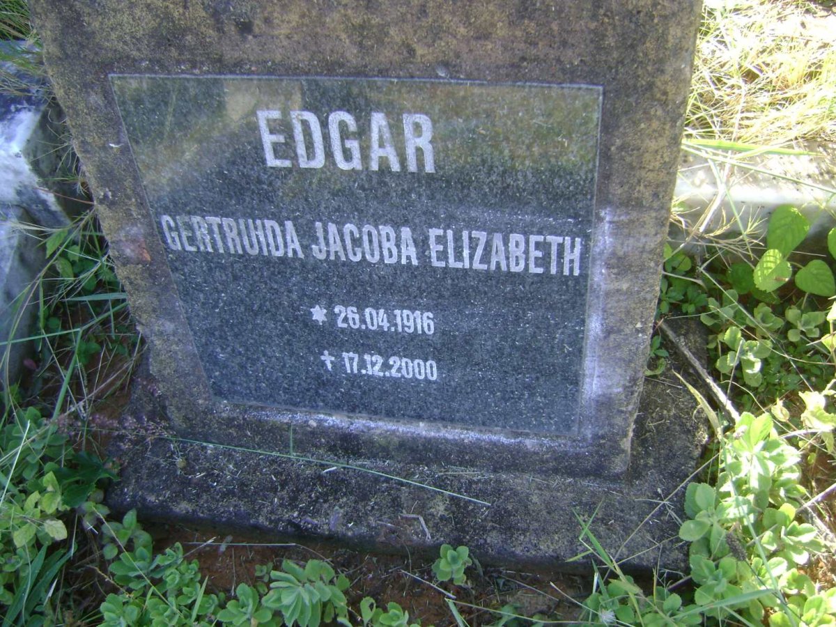 EDGAR Gertruida Jacoba Elizabeth 1916-2000