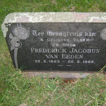 EEDEN Frederick Jacobus, van 1883-1966
