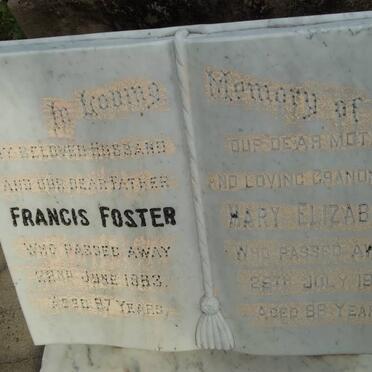 FOSTER Francis -1983 &amp; Mary Elizabeth -1991