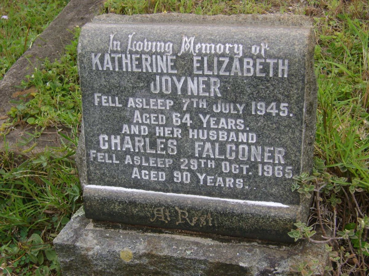FALCONER Charles -1965 &amp; Katherine Elizabeth JOYNER -1945