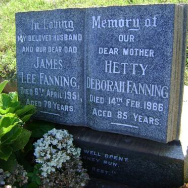 FANNING James Lee -1951 &amp; Hetty Deborah -1966