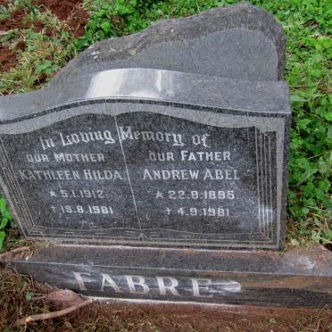 FABRE Andrew Abel 1895-1981 &amp; Kathleen Hilda 1912-1981