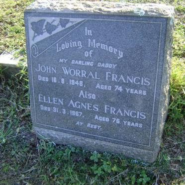FRANCIS John Worral -1948 &amp; Ellen Agnes -1967