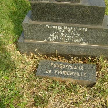 FROBERVILLE Therese Marie-Jose, DE FOUQUEREAUX nee HEIN 1931-1964
