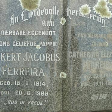 FERREIRA Ockert Jacobus 1914-1969 &amp; Catharina Elizabeth 1918-1997