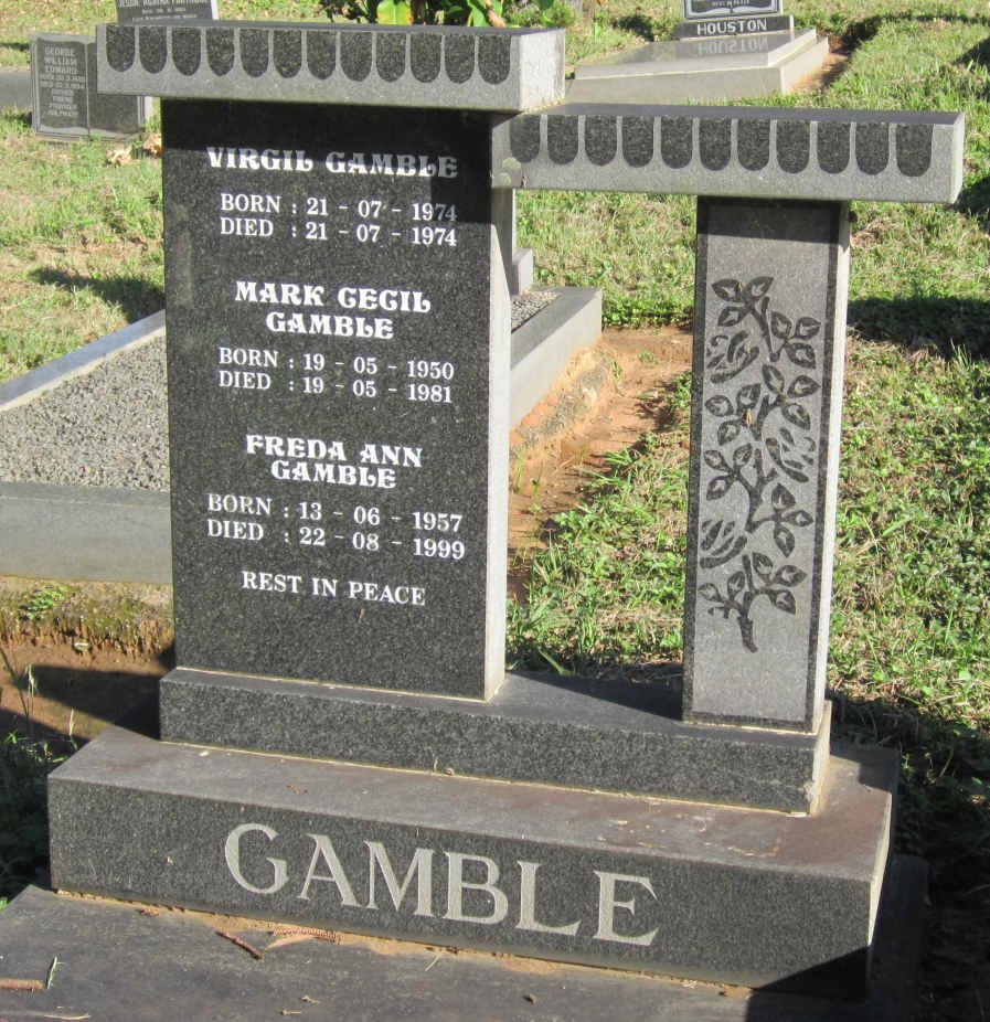 GAMBLE Mark Cecil 1950-1981 :: GAMBLE Freda Ann 1957-1999 :: GAMBLE Virgil 1974-1974