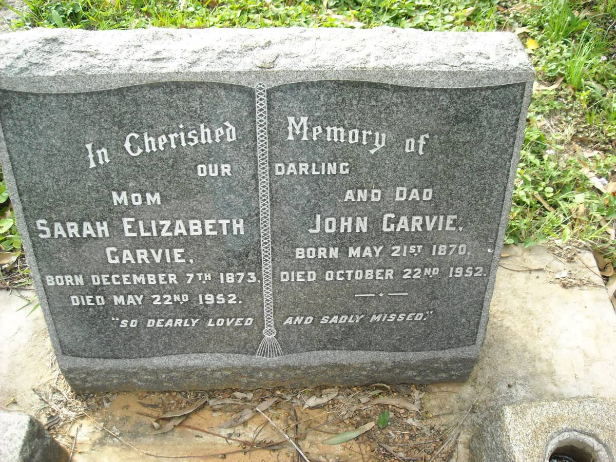 GARVIE John 1870-1953 &amp; Sarah Elizabeth 1873-1952 :: PARKER Frances May nee GARVIE 1892-1961