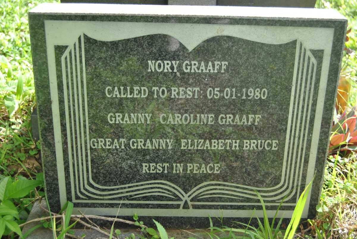 GRAAFF Nory -1980 :: GRAAFF Caroline -1938 :: BRUCE Elizabeth -1965