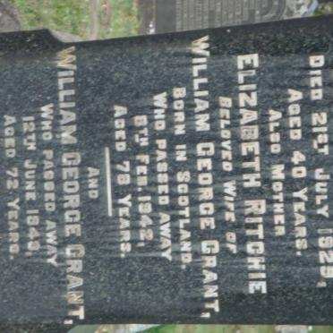 GRANT William George -1949 &amp; Elizabeth RITCHIE -1942 :: GENTLE Bella -1929