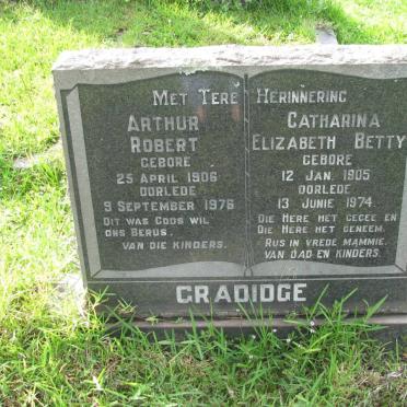 GRADIDGE Arthur Robert 1906-1975 &amp; Catharina Elizabeth 1905-1974