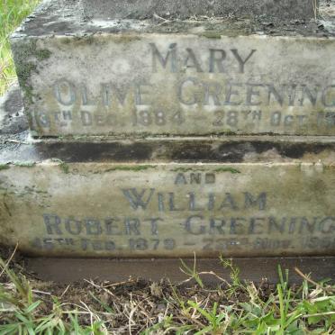 GREENING William Robert 1879-1968 &amp; Mary Olive 1884-1967 