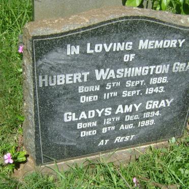 GRAY Hubert Washington 1886-1943 &amp; Gladys Amy 1894-1989